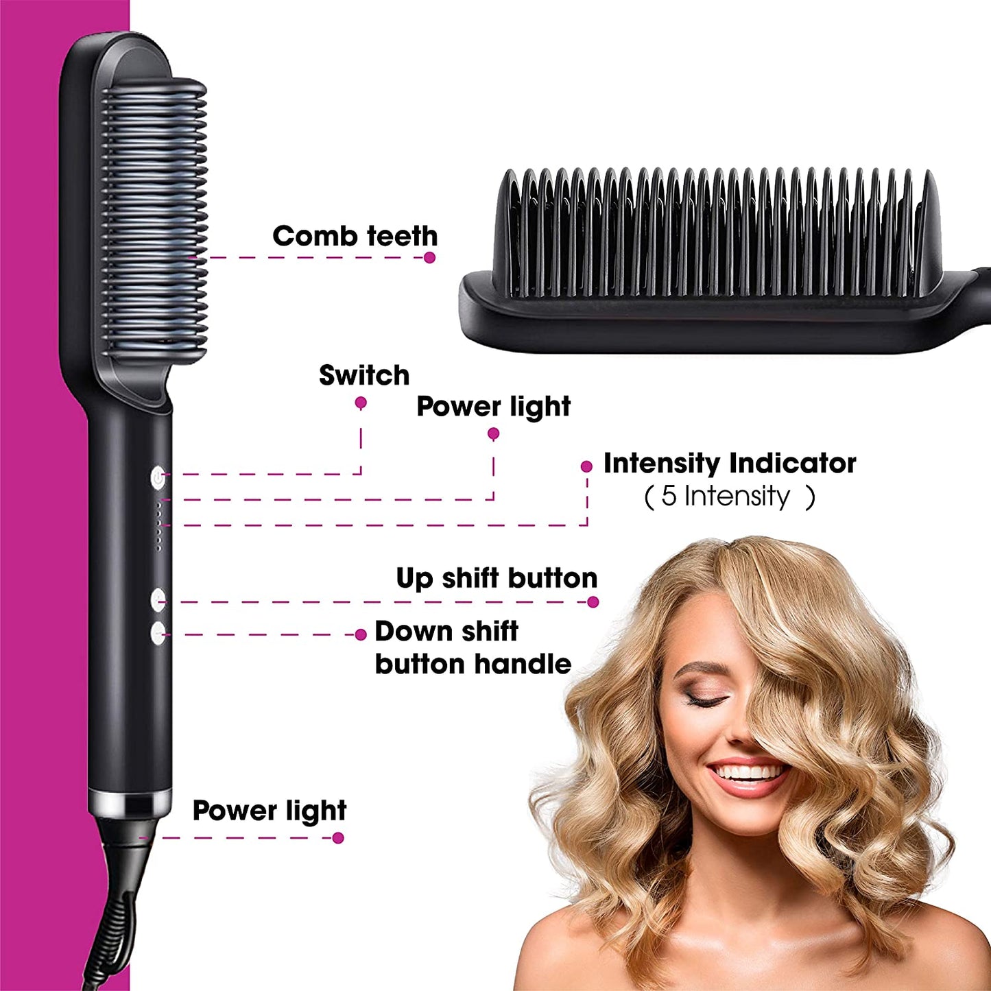 Curly Hair Straightener Bursh