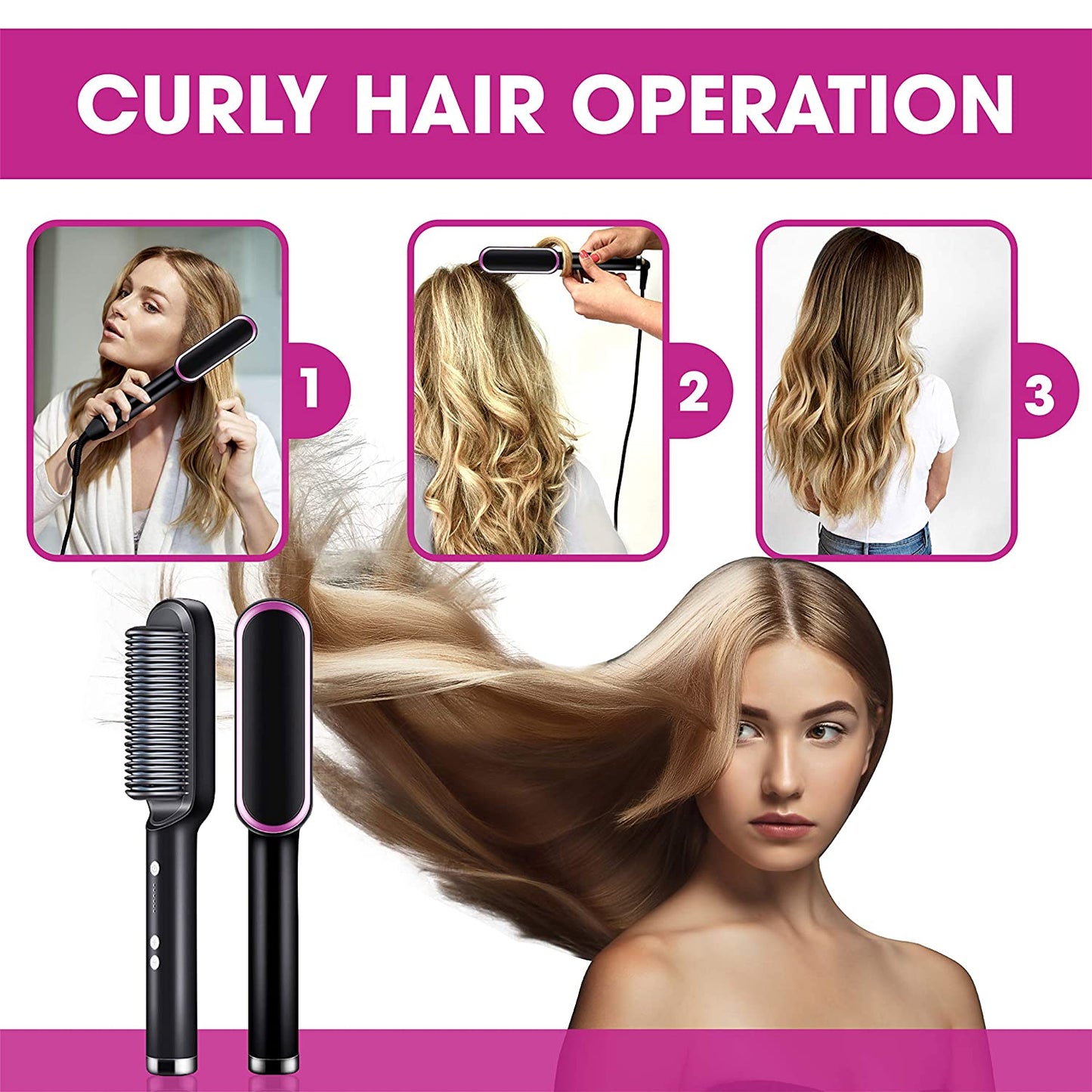 Curly Hair Straightener Bursh